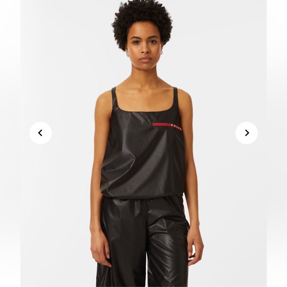 NWT PRADA Linea Rossa Black Waterproof Technical Nylon Sleeveless Top Size36